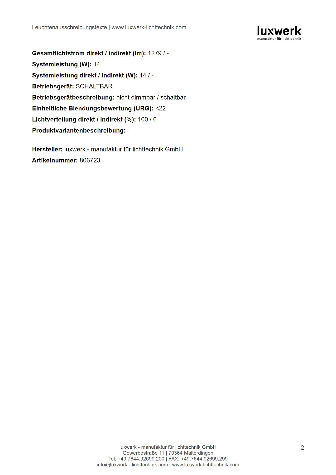 l.dl basic s downlight tender specification 806723 pdf page