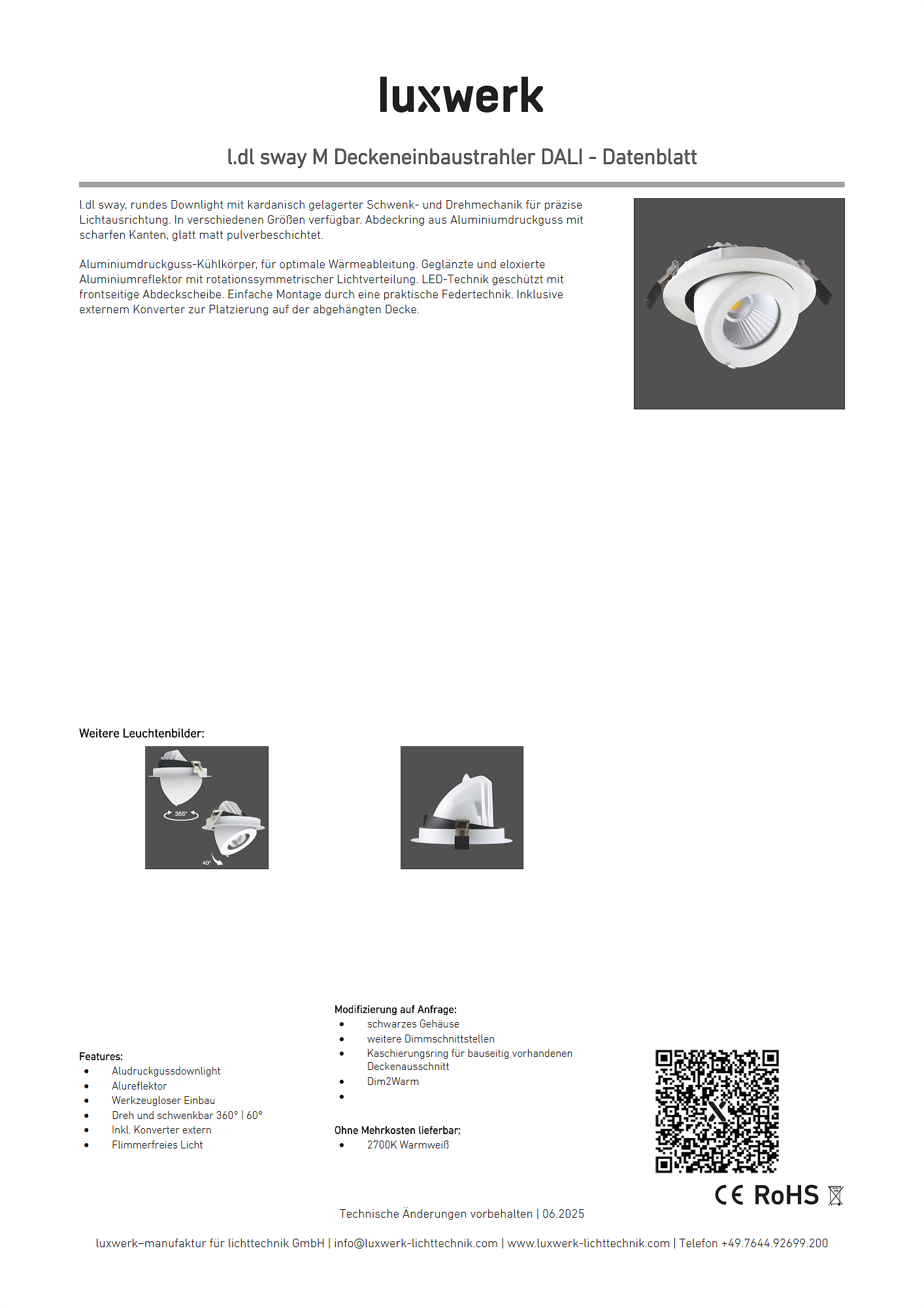 l.dl sway m deckeneinbaustrahler dali data sheet 815198 pdf page