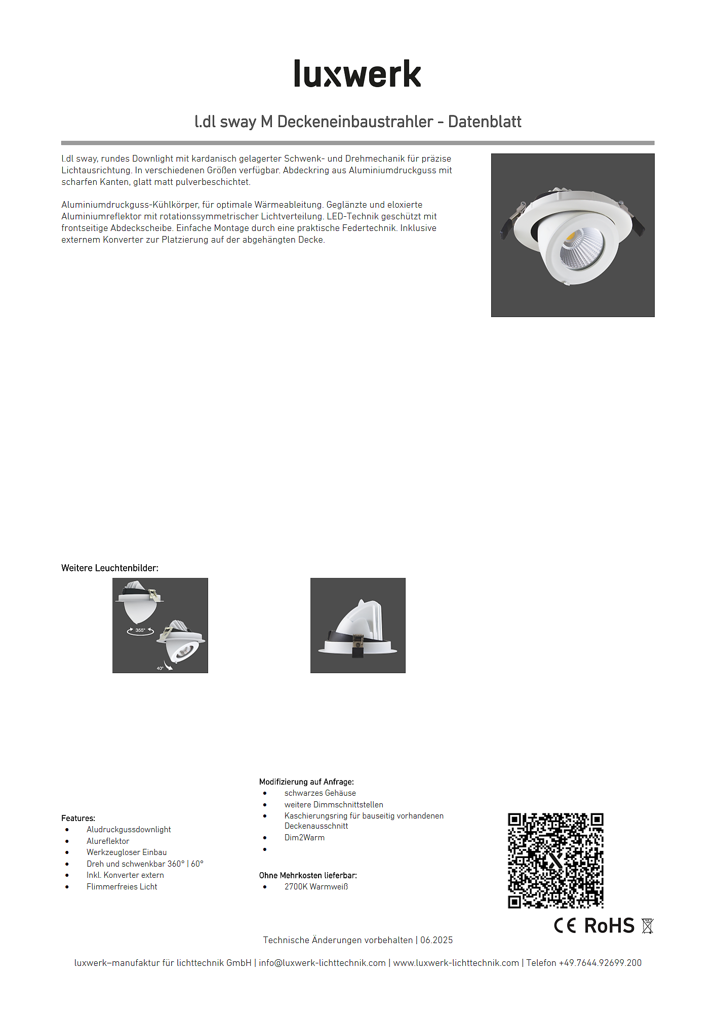 l.dl sway m deckeneinbaustrahler data sheet 815195 pdf page