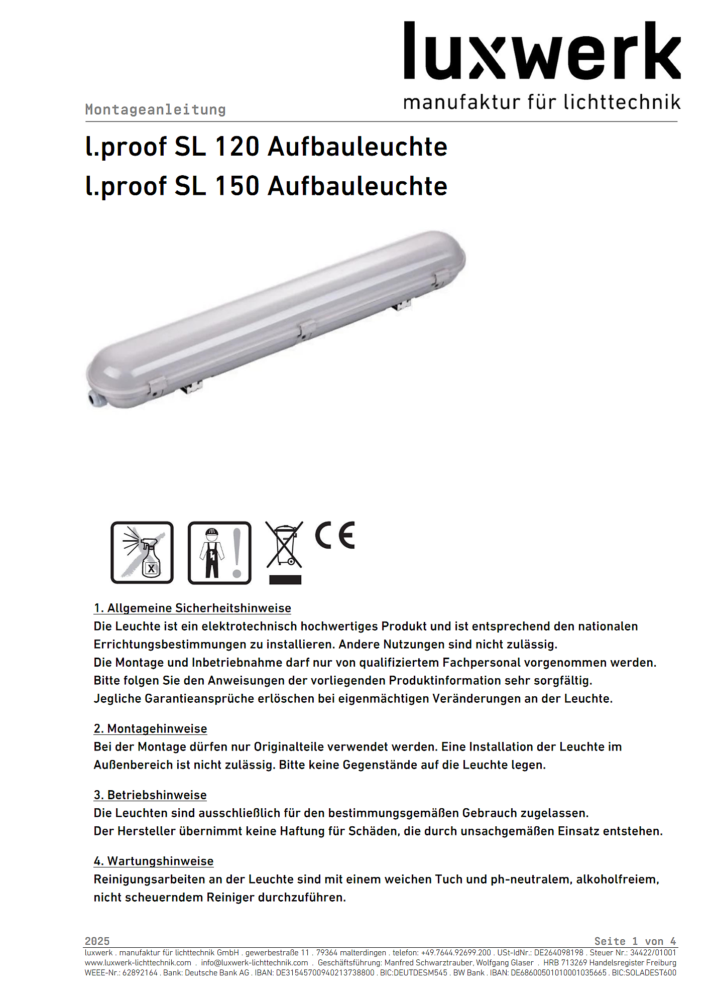 l.proof sl assembly instructions pdf page