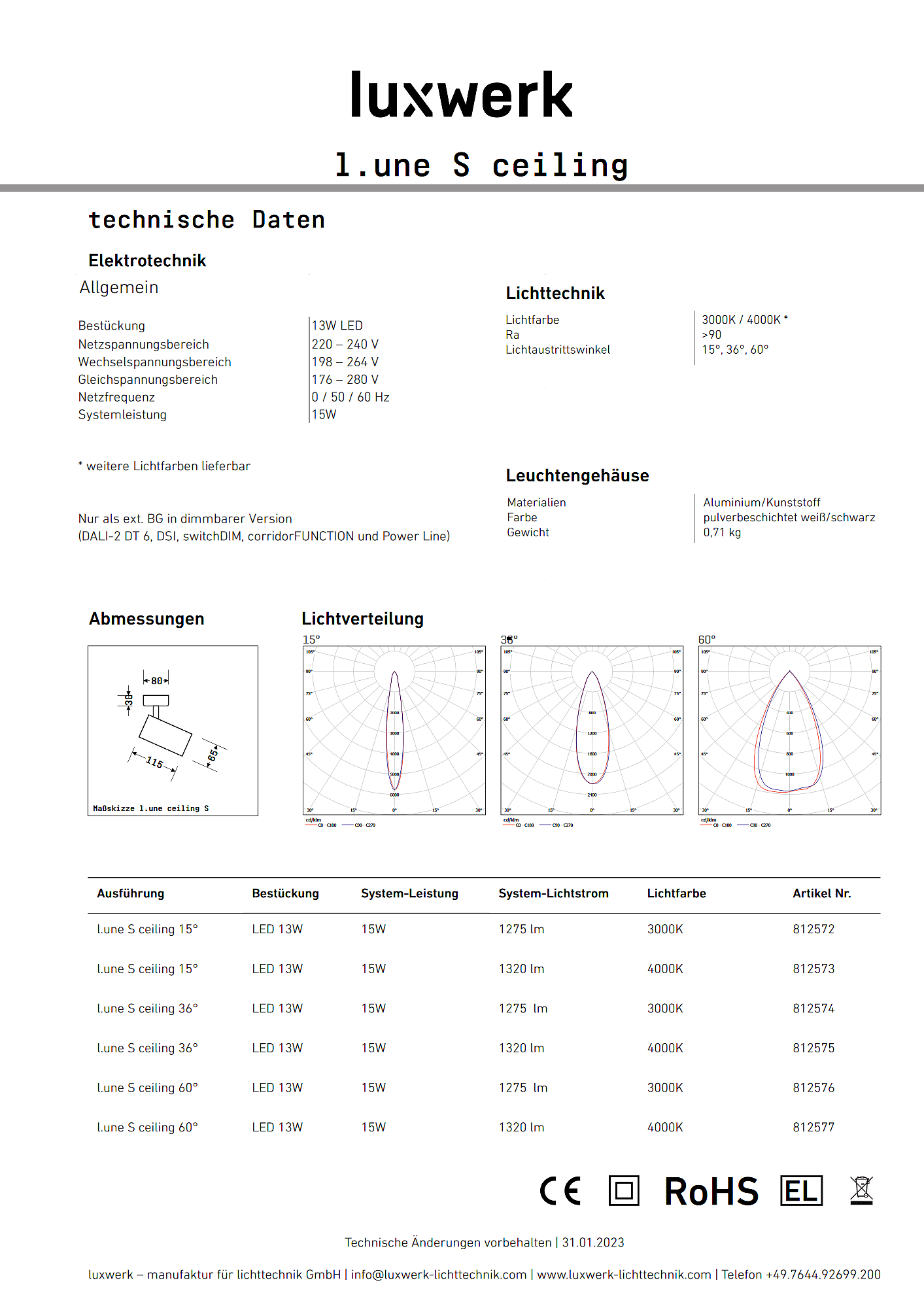 l.une ceiling data sheet pdf page