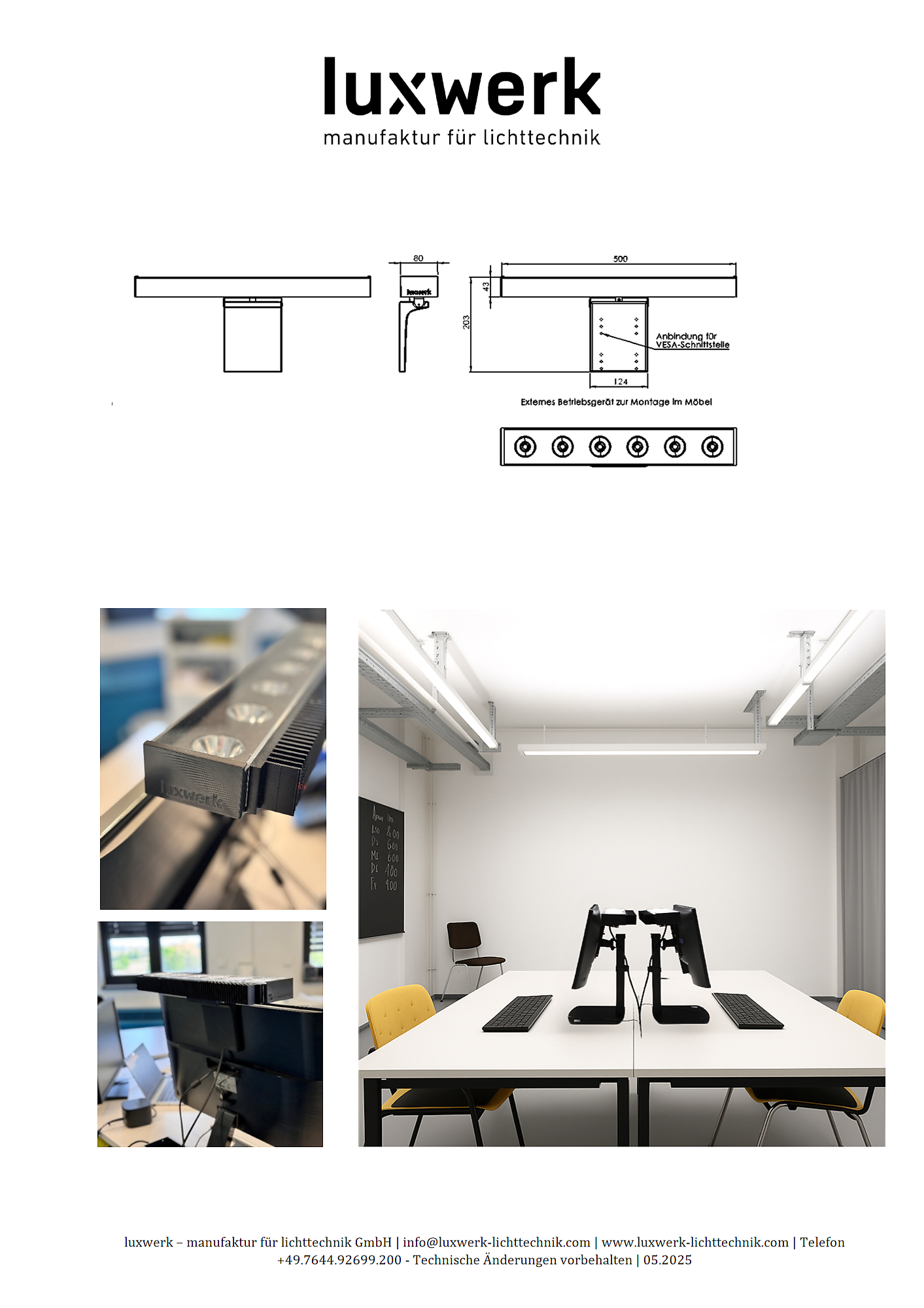 products specials x.screen monitorleuchte data sheet pdf page image