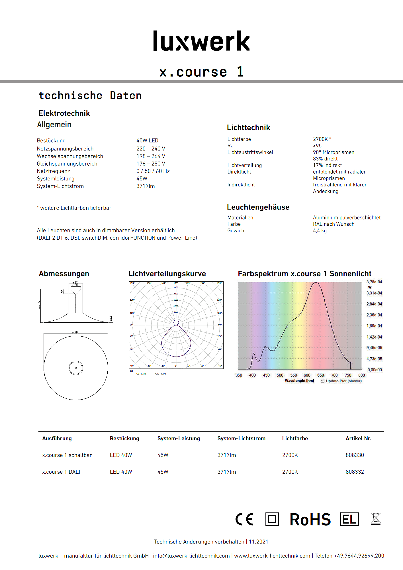 x.course 1 data sheet pdf page