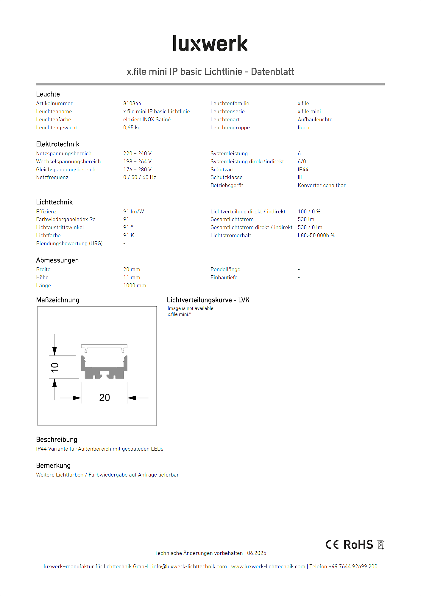x.file mini ip basic lichtlinie data sheet 810344 pdf page