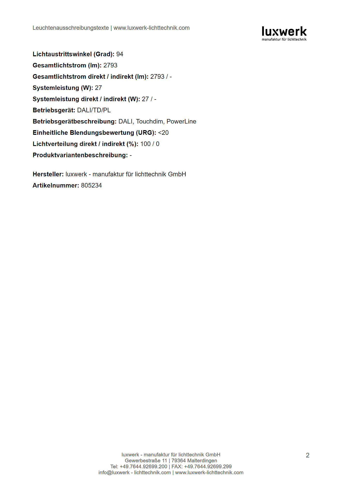 x.jo gross prisma aufbauleuchte hellblau tender specification 805234 pdf page