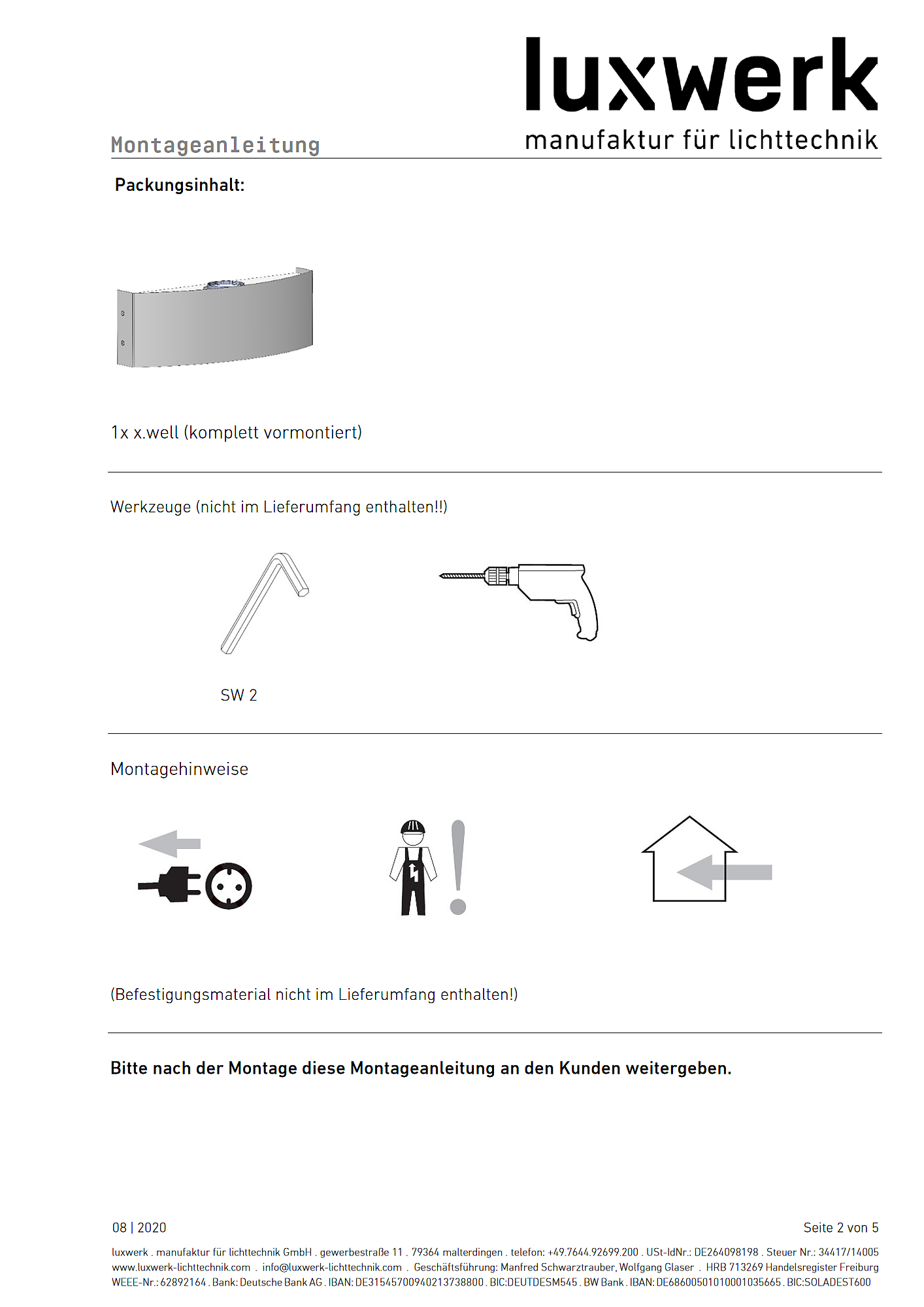 x.well s assembly instructions pdf page